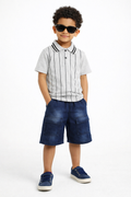 Denim Short With Pollo T shirt.