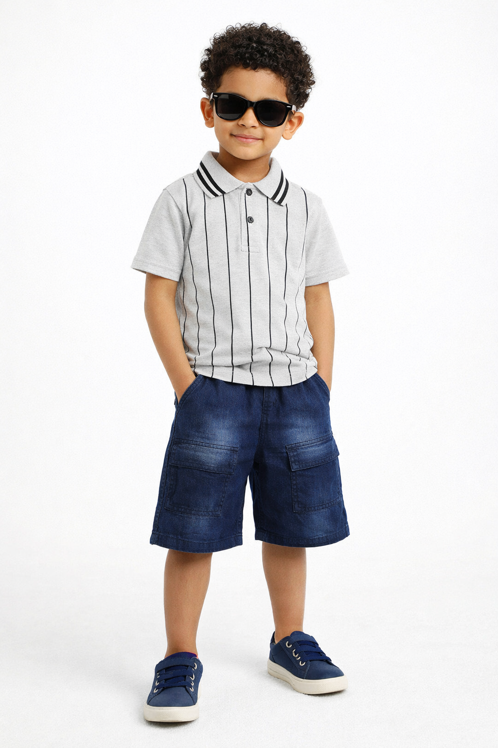 Denim Short With Pollo T shirt.